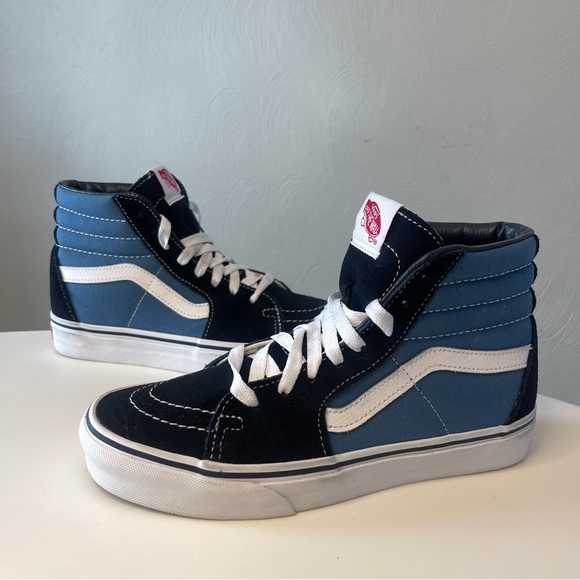 Vans Shoes - Vans SK8 Hi Hightop Shoes Off the Wall - Blue Black Gray - Women's 8 Men’s 6.5